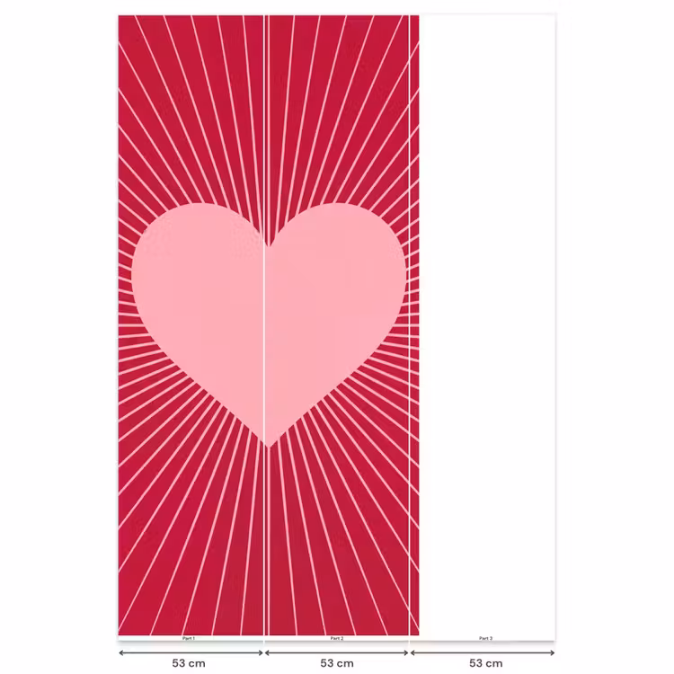 Behang - Hart - Stralen - Liefde - Abstract - Roze — 6