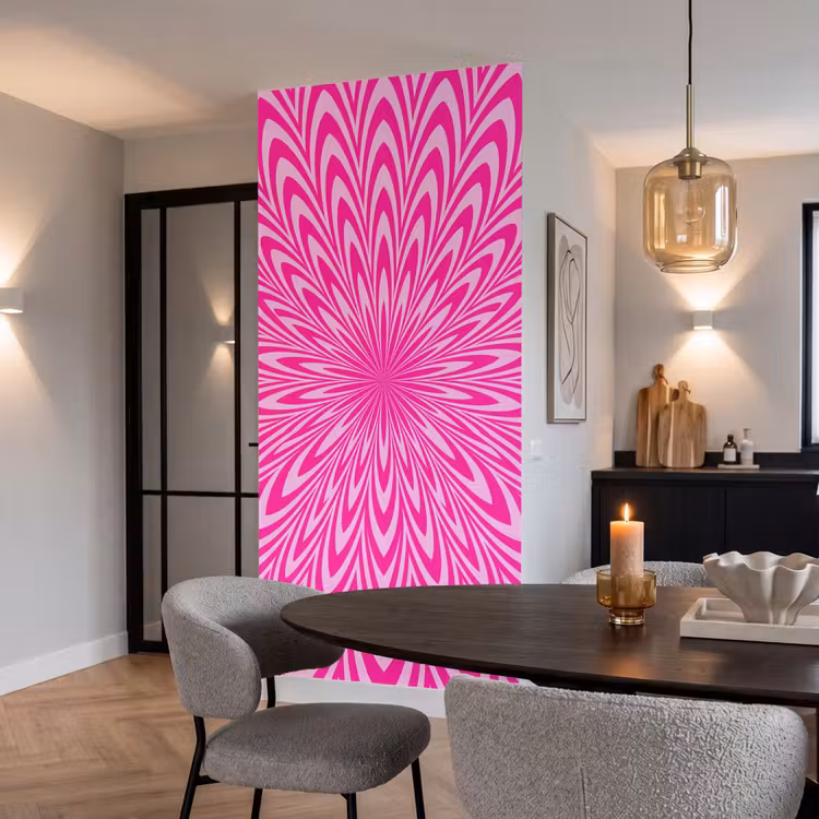 Behang - Patroon - Optisch - Roze — 5