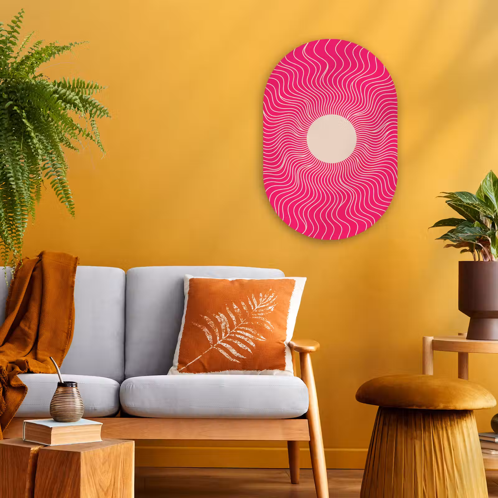 Muurovaal - Abstract - Patroon - Roze — 1