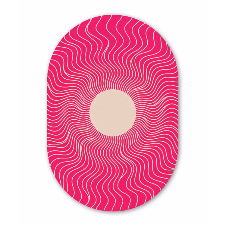 Muurovaal glas - Abstract - Patroon - Roze — 1