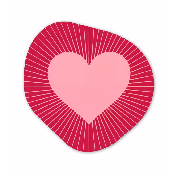 Organisch schilderij glas - Hart - Stralen - Liefde - Abstract - Roze — 1