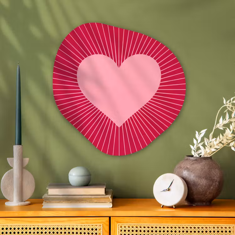 Organisch schilderij glas - Hart - Stralen - Liefde - Abstract - Roze — 2