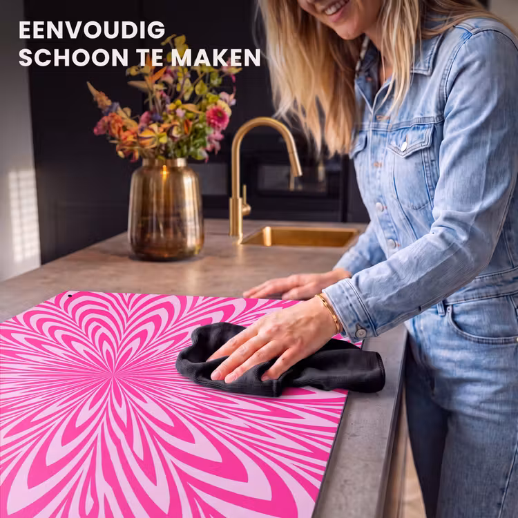 Inductiebeschermer & spatscherm (2in1) - Patroon - Optisch - Roze — 5