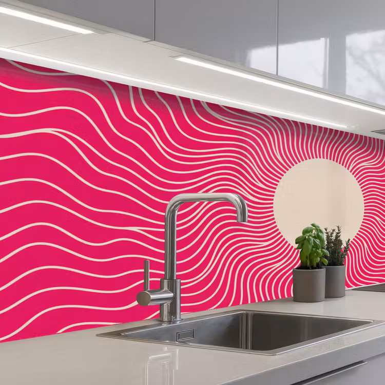 Keuken achterwand - Abstract - Patroon - Roze — 2