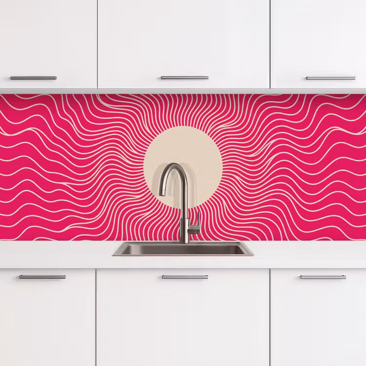Keuken achterwand - Abstract - Patroon - Roze — 4