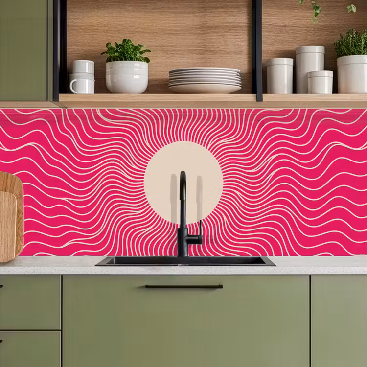 Keuken achterwand - Abstract - Patroon - Roze — 8