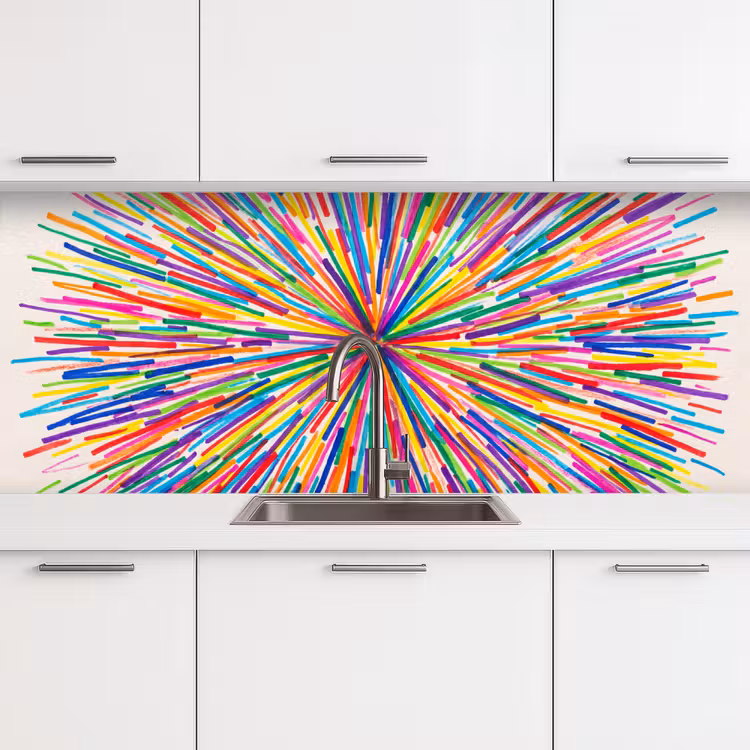 Keuken achterwand - Lijnen - Kleurrijk - Abstract — 4