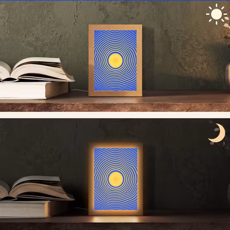 Gepersonaliseerd Lightbox - Abstract patroon - Blauw — 5