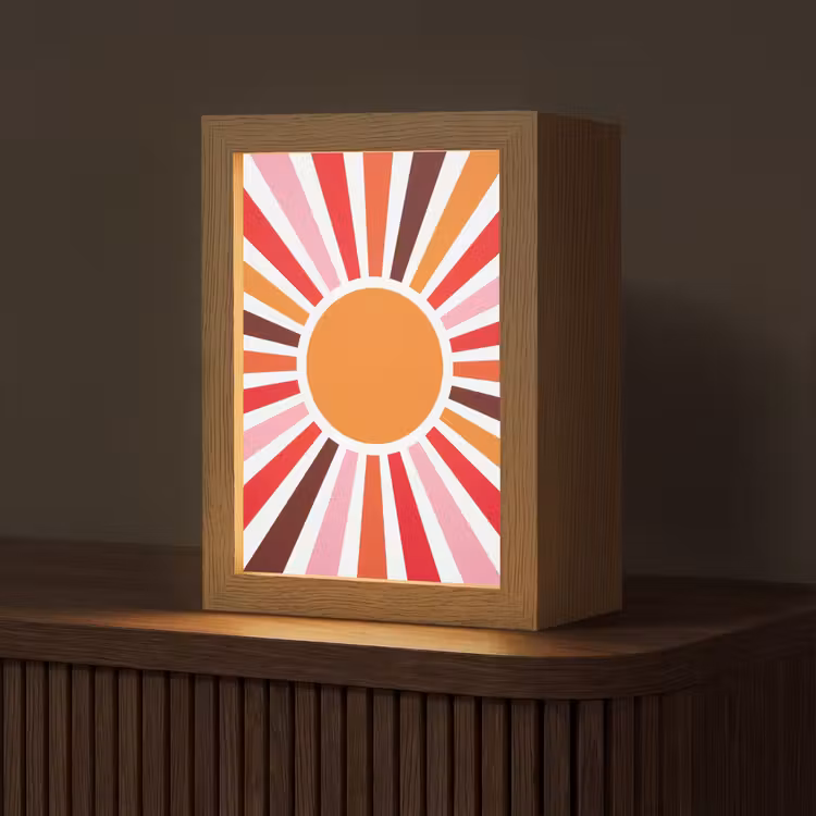 Gepersonaliseerd Lightbox - Zon - Stralen - Abstract - Kleurrijk — 1