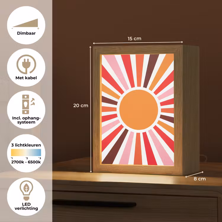 Gepersonaliseerd Lightbox - Zon - Stralen - Abstract - Kleurrijk — 7