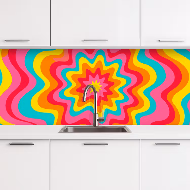 Keuken achterwand - Patroon - Golvend - Kleurrijk — 4