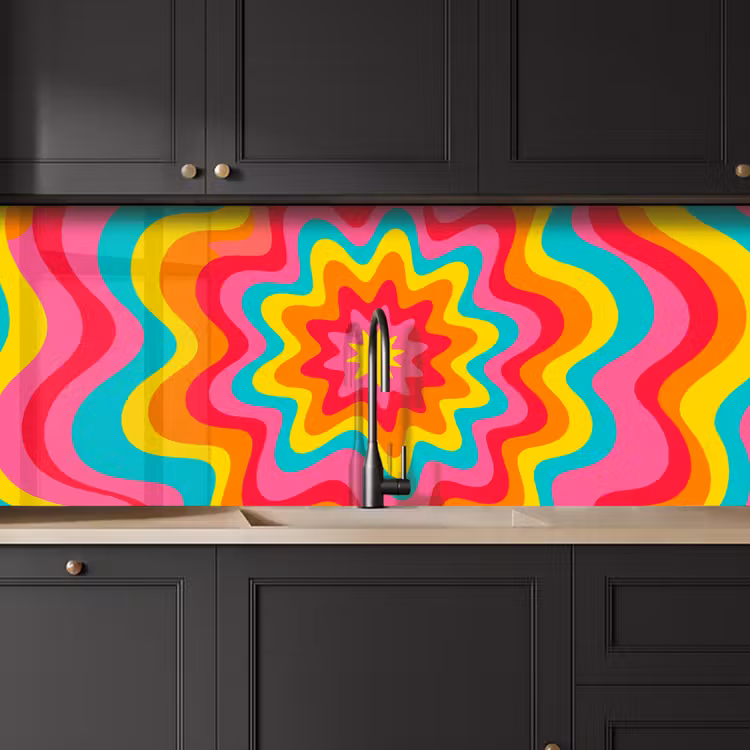 Keuken achterwand - Patroon - Golvend - Kleurrijk — 6