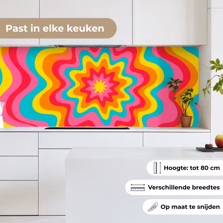 Keuken achterwand - Patroon - Golvend - Kleurrijk — 7