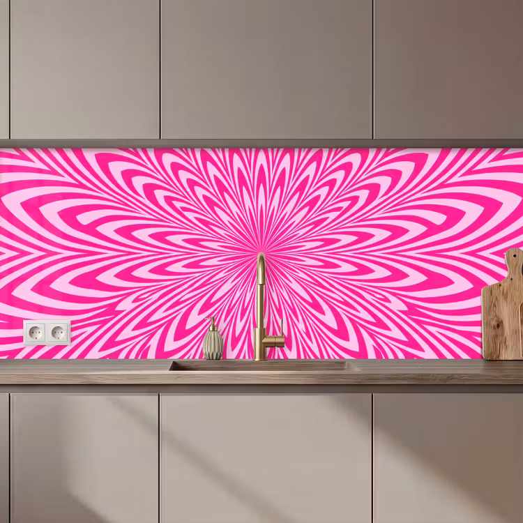 Keuken achterwand - Patroon - Optisch - Roze — 1