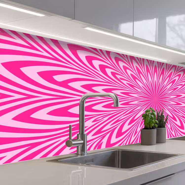 Keuken achterwand - Patroon - Optisch - Roze — 2