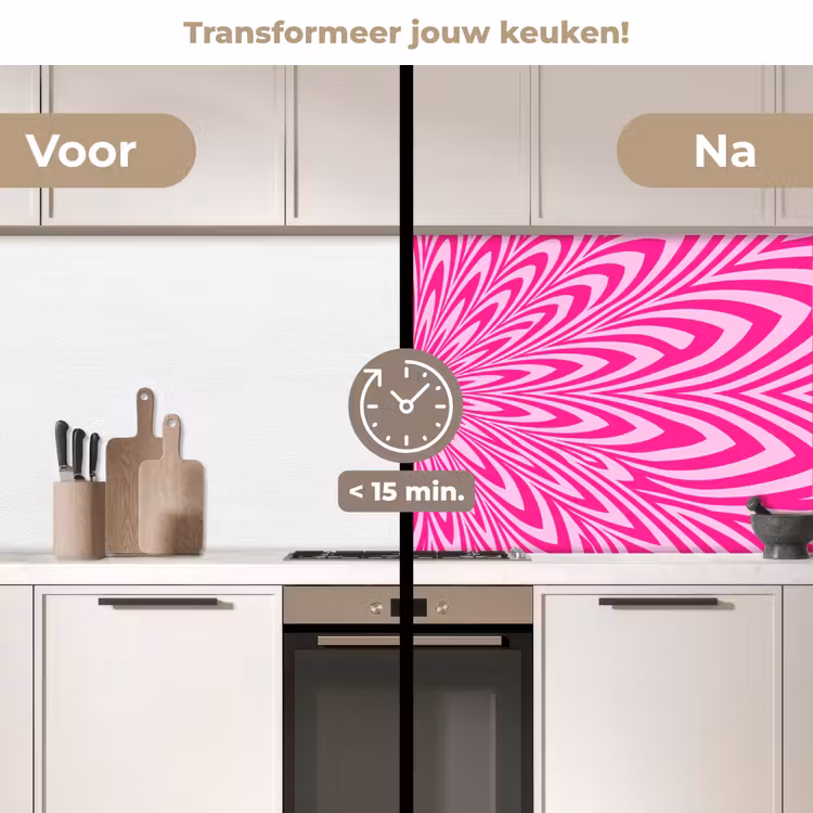 Keuken achterwand - Patroon - Optisch - Roze — 3