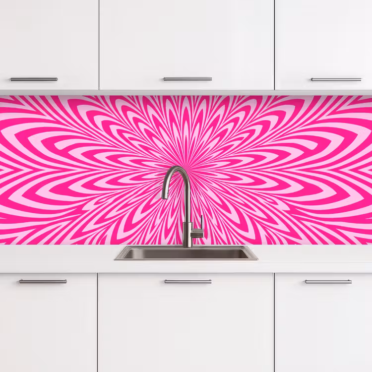 Keuken achterwand - Patroon - Optisch - Roze — 4