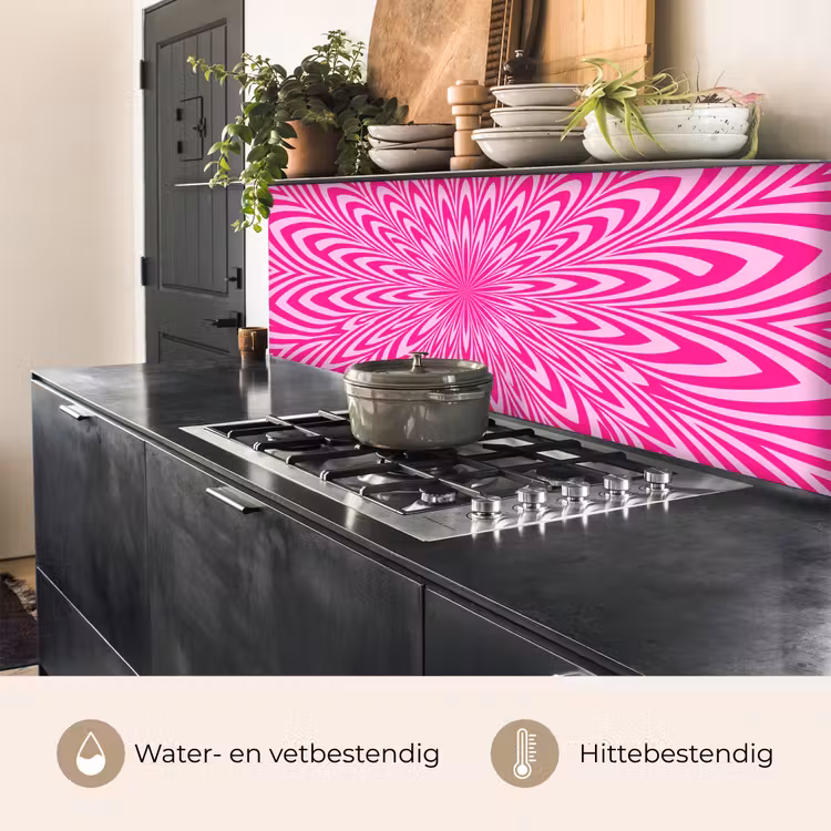 Keuken achterwand - Patroon - Optisch - Roze — 5