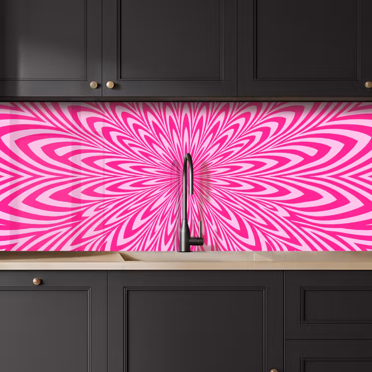 Keuken achterwand - Patroon - Optisch - Roze — 6