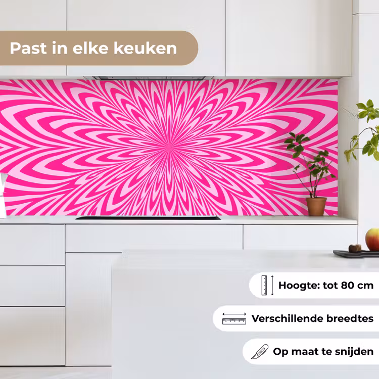 Keuken achterwand - Patroon - Optisch - Roze — 7
