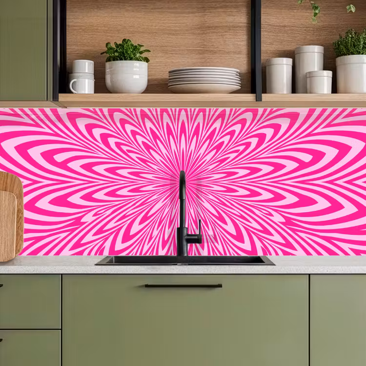 Keuken achterwand - Patroon - Optisch - Roze — 8