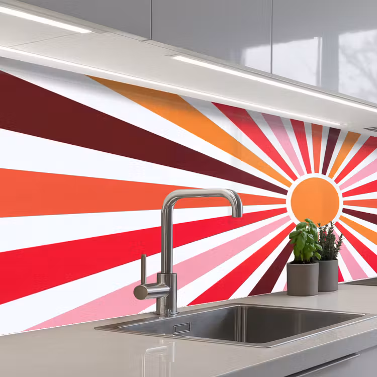 Keuken achterwand - Zon - Stralen - Abstract - Kleurrijk — 2
