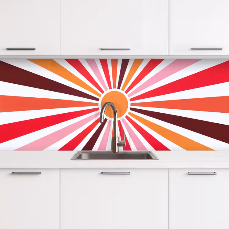 Keuken achterwand - Zon - Stralen - Abstract - Kleurrijk — 4
