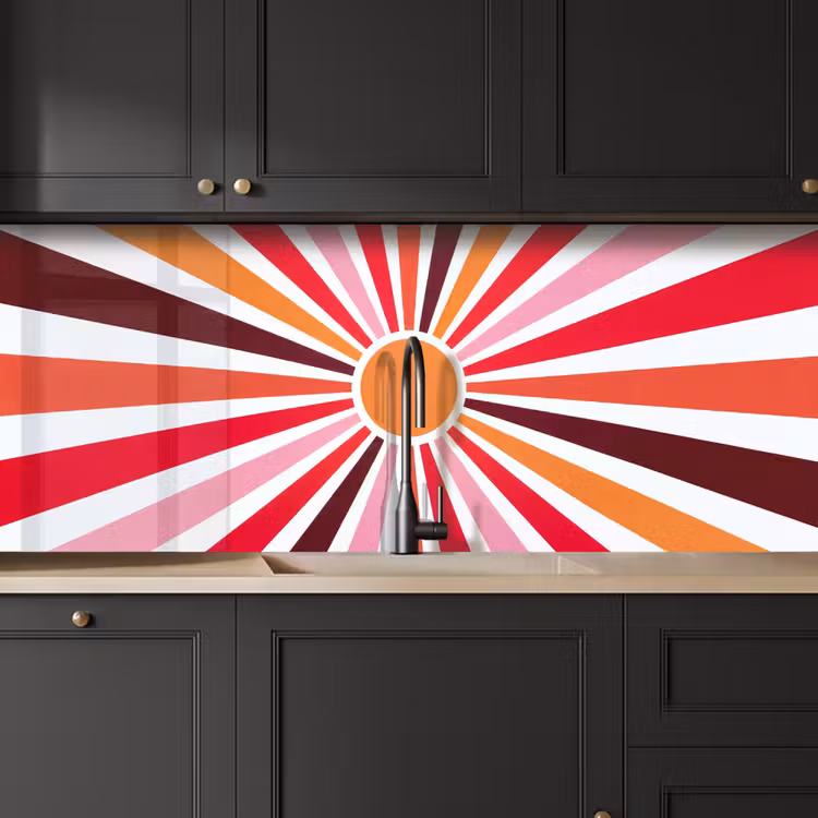 Keuken achterwand - Zon - Stralen - Abstract - Kleurrijk — 6
