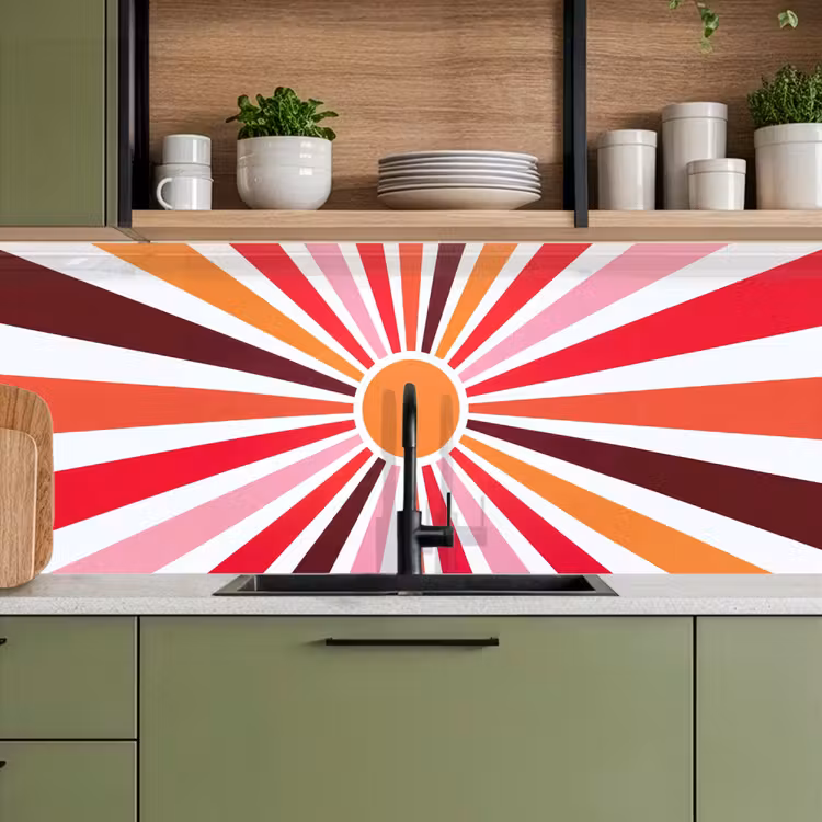 Keuken achterwand - Zon - Stralen - Abstract - Kleurrijk — 8