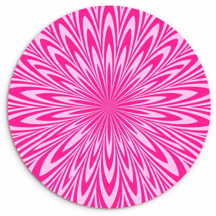 Muurcirkel - Patroon - Optisch - Roze — 1