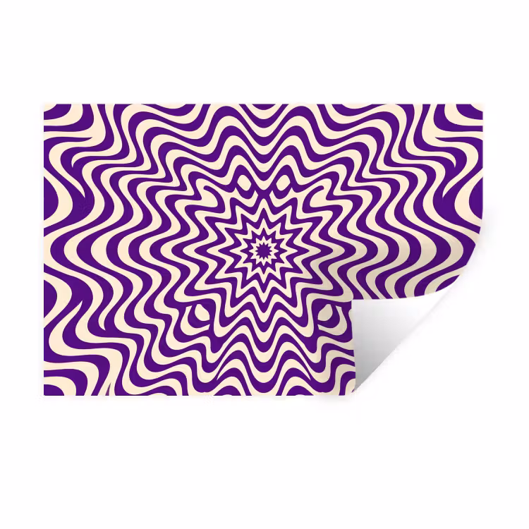 Muursticker - Abstract - Golven - Optisch - Modern - Paars — 1