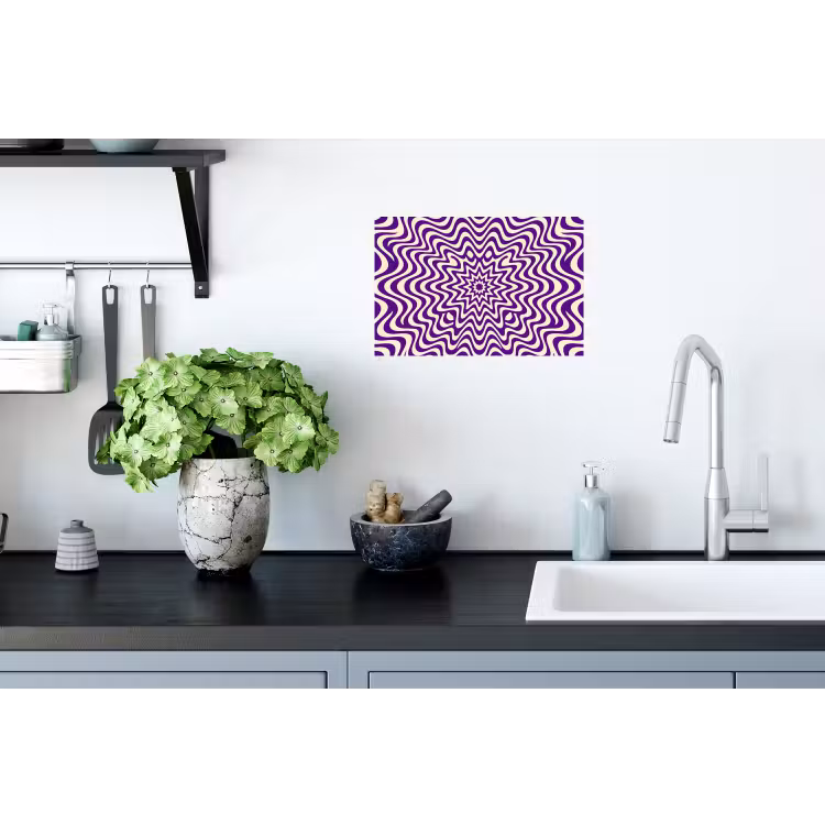 Muursticker - Abstract - Golven - Optisch - Modern - Paars — 2