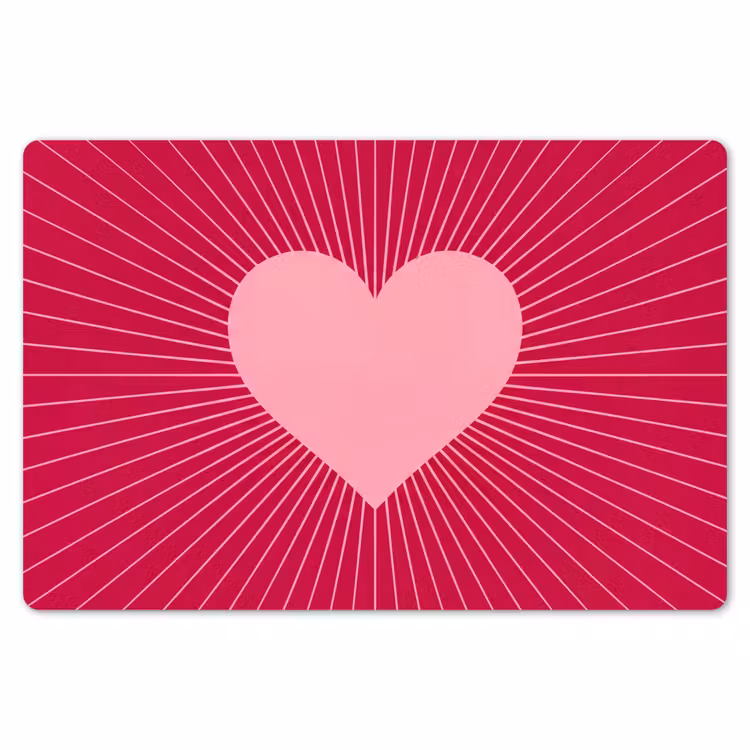 Placemat - 6 stuks - Hart - Stralen - Liefde - Abstract - Roze — 7