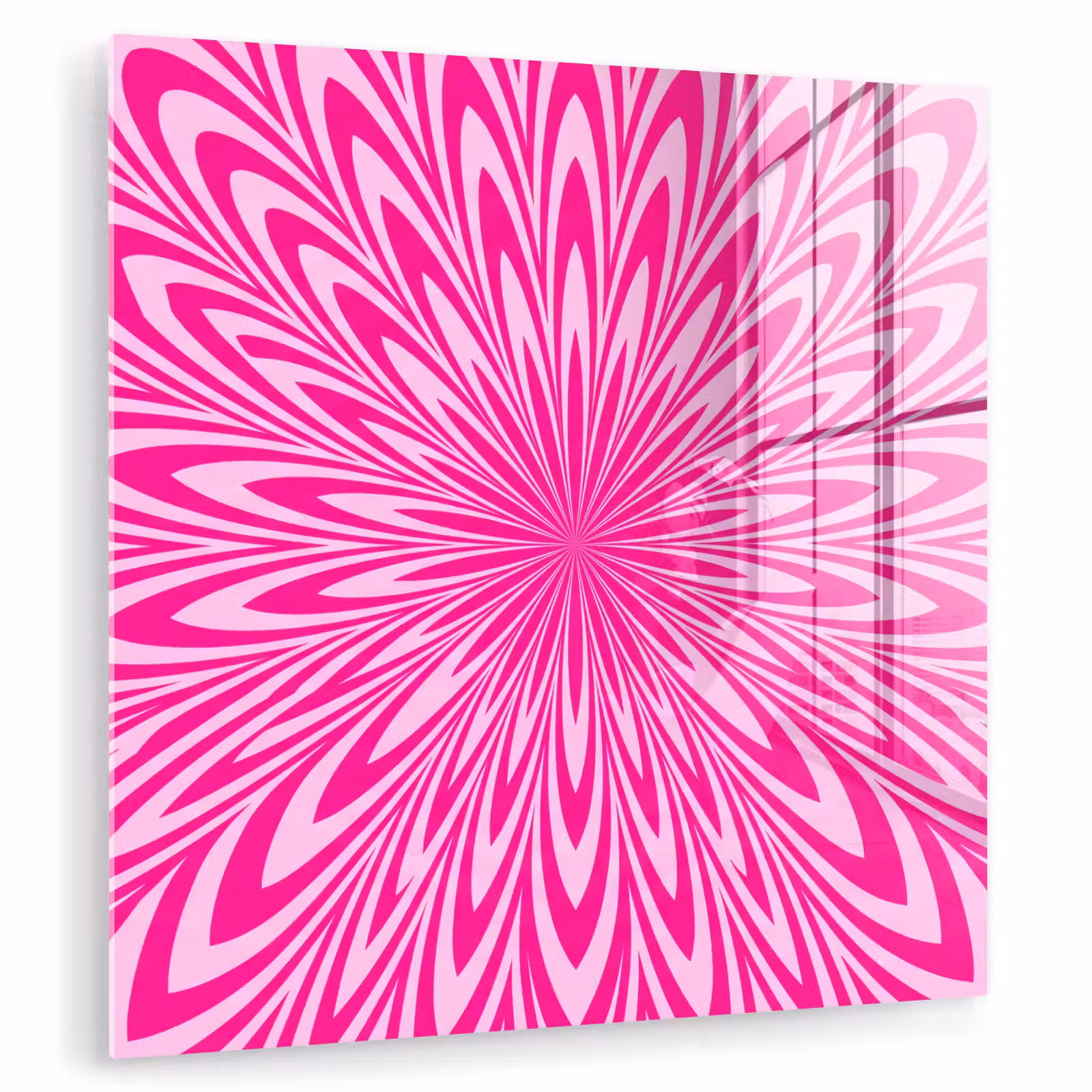 Glas schilderij - Patroon - Optisch - Roze — 1