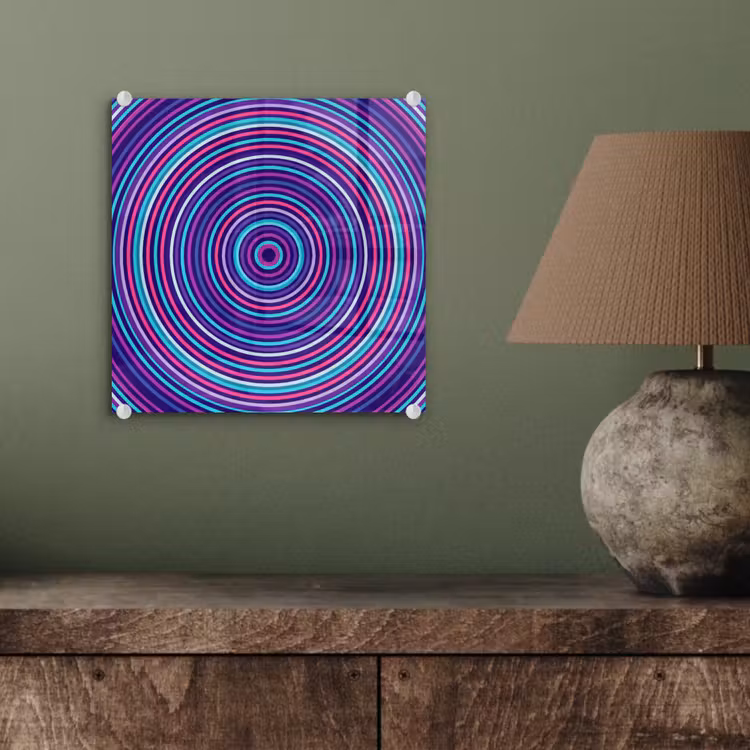Glas schilderij - Abstract - Cirkels - Kleurrijk — 4