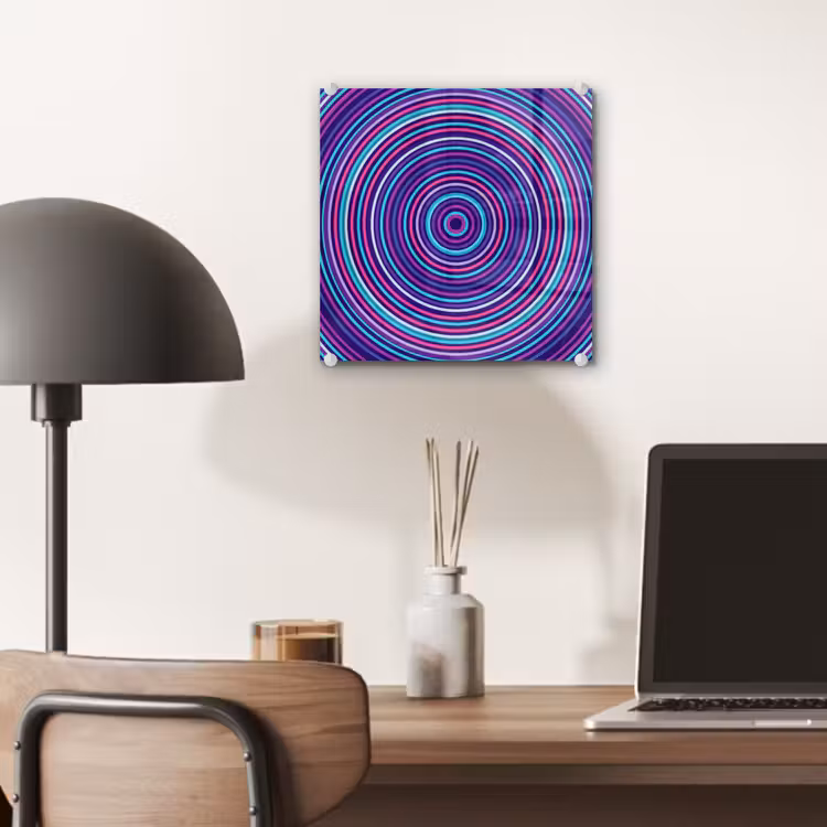Glas schilderij - Abstract - Cirkels - Kleurrijk — 7