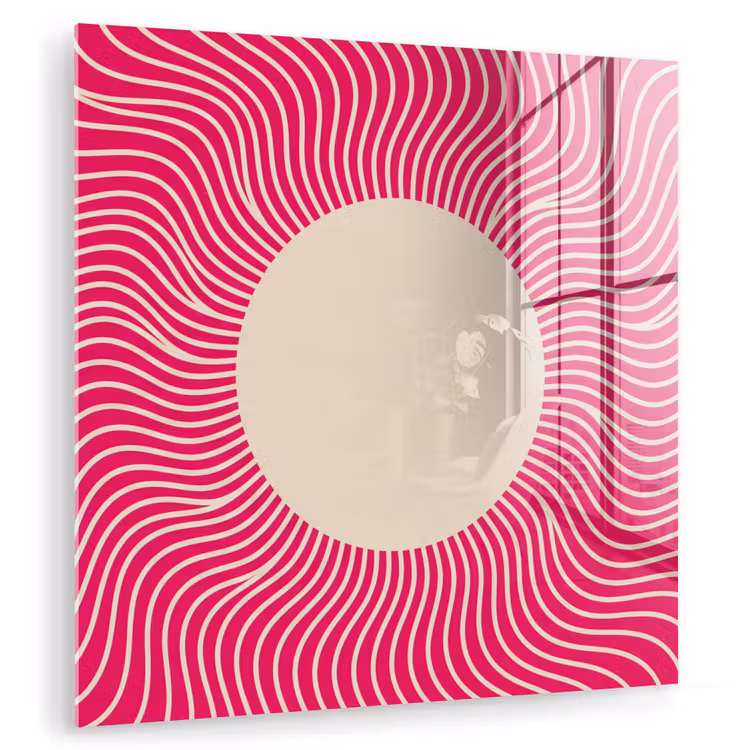 Glas schilderij - Abstract - Patroon - Roze — 1