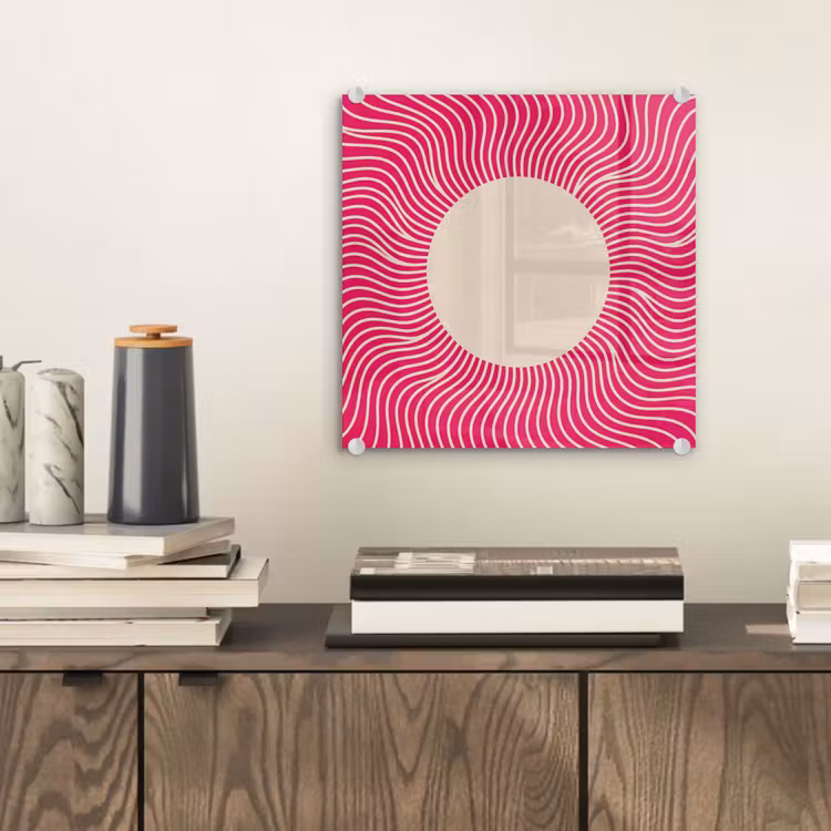 Glas schilderij - Abstract - Patroon - Roze — 2