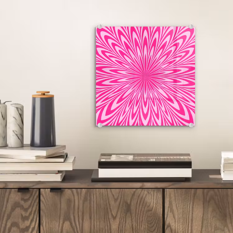 Glas schilderij - Patroon - Optisch - Roze — 2