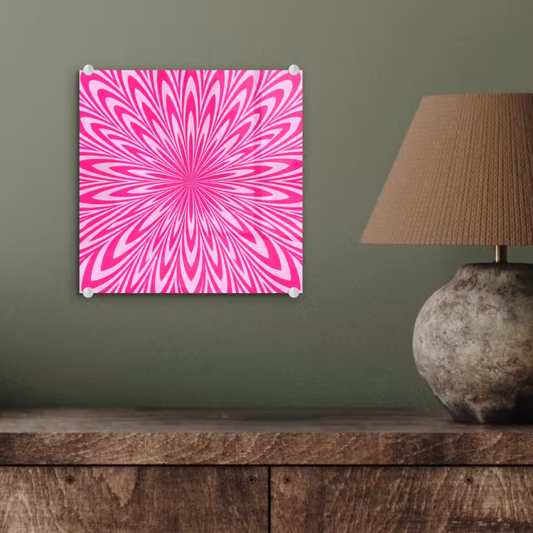 Glas schilderij - Patroon - Optisch - Roze — 4