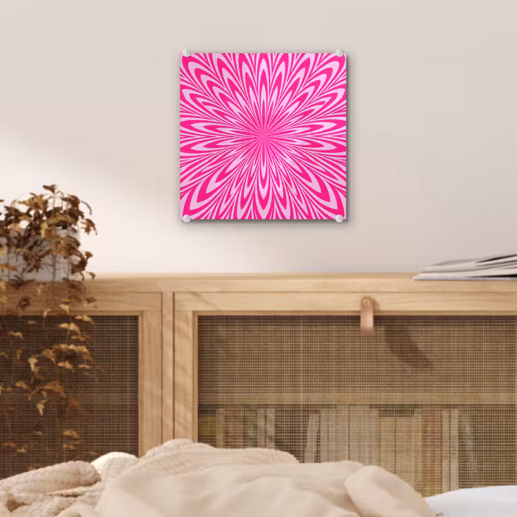 Glas schilderij - Patroon - Optisch - Roze — 5