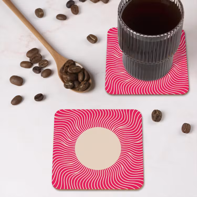 Onderzetter - Abstract - Patroon - Roze — 4