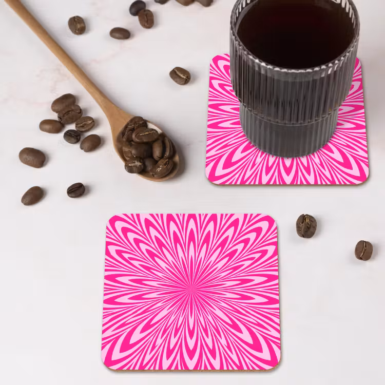 Onderzetter - Patroon - Optisch - Roze — 4