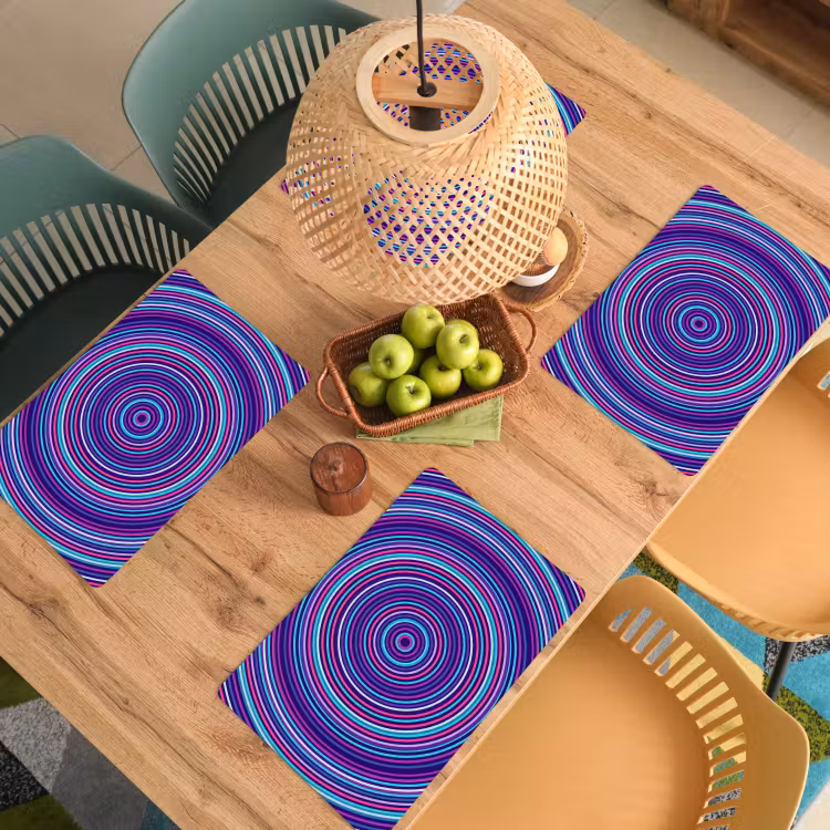 Placemat - 6 stuks - Abstract - Cirkels - Kleurrijk — 6