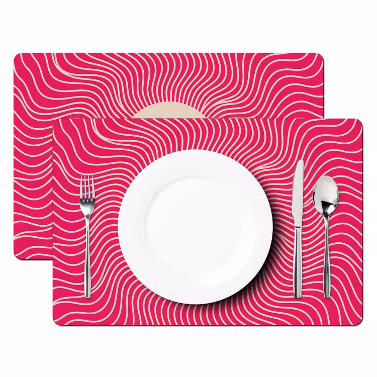 Placemat - 6 stuks - Abstract - Patroon - Roze — 2