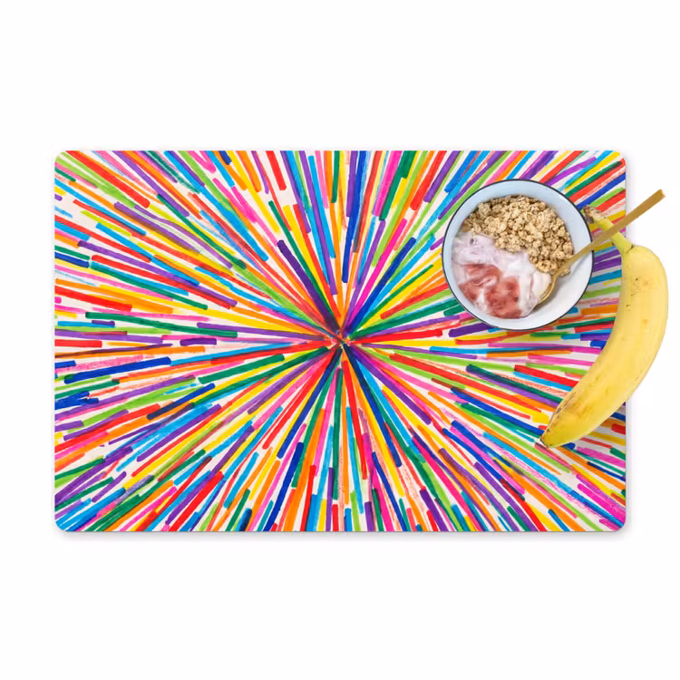 Placemat - 6 stuks - Lijnen - Kleurrijk - Abstract — 1