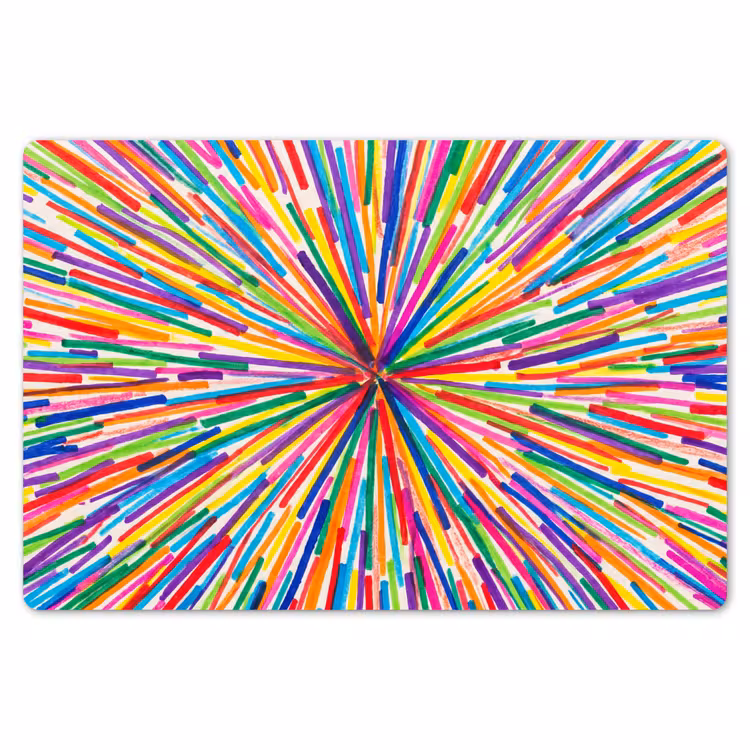 Placemat - 6 stuks - Lijnen - Kleurrijk - Abstract — 7