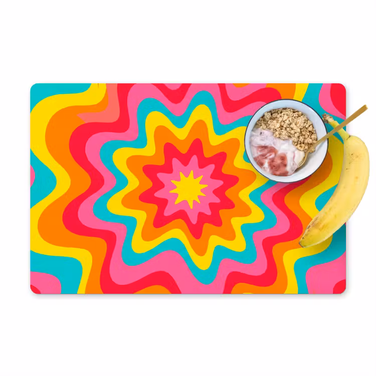 Placemat - 6 stuks - Patroon - Golvend - Kleurrijk — 1