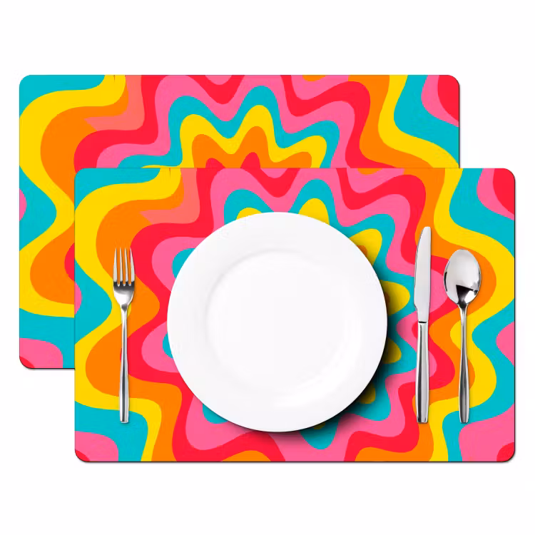 Placemat - 6 stuks - Patroon - Golvend - Kleurrijk — 2