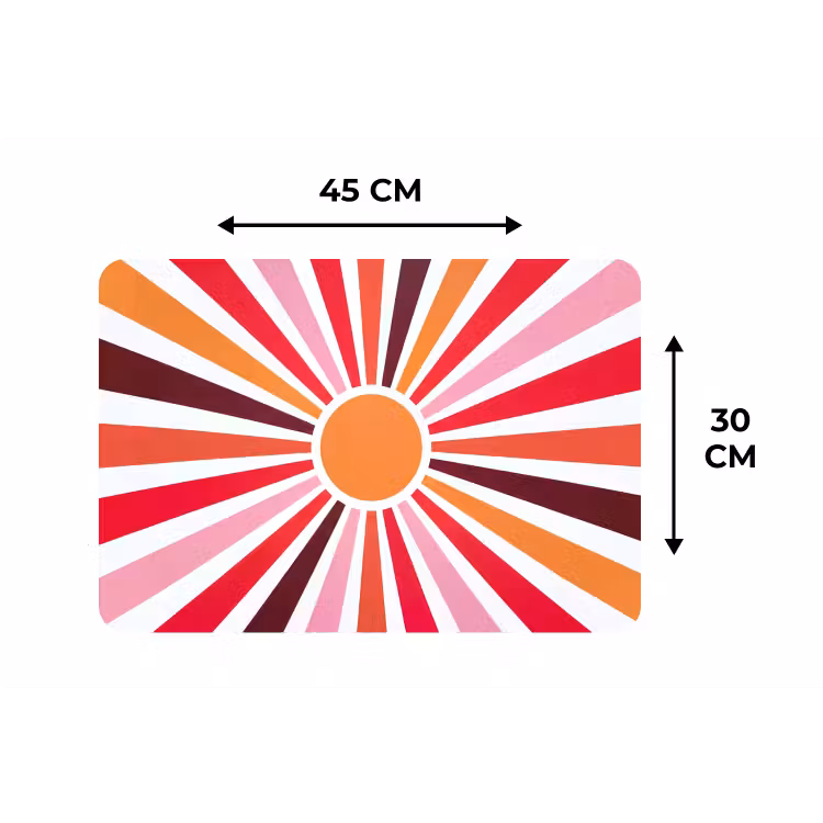 Placemat - 6 stuks - Zon - Stralen - Abstract - Kleurrijk — 3